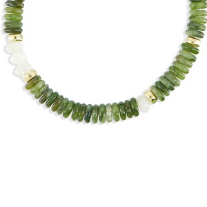 Bracelet jade verte et nacre blanche BRNACH0018V