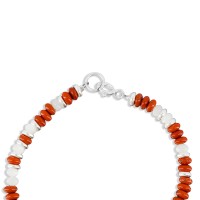 Bracelet en rondelle de pierre et nacre blanche BRNACH0020A