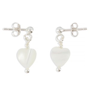 Boucles d'oreilles cœur en nacre BONACENF003A