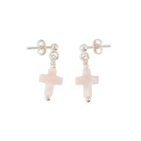 Boucles d'oreilles en nacre rose BONACENF004A