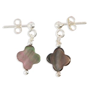 Boucles d'oreilles trèfle en nacre BONACENF0011A