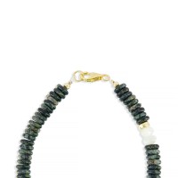 Bracelet en rondelle de jaspe et nacre blanche BRNACH0017V