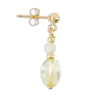 Boucles d'oreilles en nacre blanche et citrine BONACENF0013V