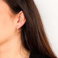 Boucles d'oreilles en rondelles de nacre et de Rhyolite BONACENF0014V