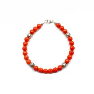 Bracelet en perles de corail rouge BRCORF0018A