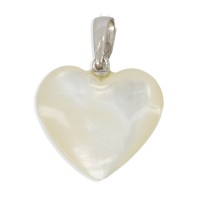 Pendentif coeur en nacre blanc moyen PDNACF002A