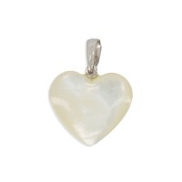 Pendentif coeur en nacre blanc moyen PDNACF002A