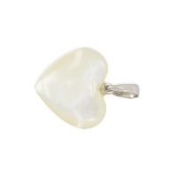 Pendentif coeur en nacre blanc moyen PDNACF002A