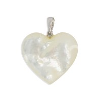 Pendentif coeur en nacre blanche grand PDNACF003A