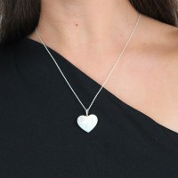 Pendentif coeur en nacre blanche grand PDNACF003A