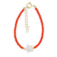 Bracelet corail et étoile de nacre BRCORENF0011V