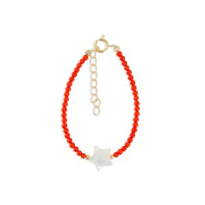 Bracelet corail et étoile de nacre BRCORENF0011V