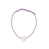 Bracelet enfant violet et coeur en nacre blanche BRNACENF003