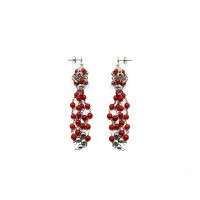 Boucles d'oreilles en perles de corail pour femme BOCORF006A