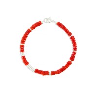 Bracelet en rondelle de corail BRCORH0029P