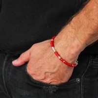 Bracelet en rondelle de corail BRCORH0029P