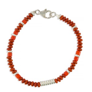 Bracelet en rondelle de corail et pierre BRCORH0028A
