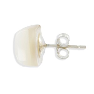 Boucles d'oreilles carrées en nacre blanche BONACF0035A