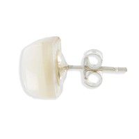Boucles d'oreilles carrées en nacre blanche BONACF0035A