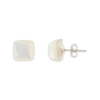 Boucles d'oreilles carrées en nacre blanche BONACF0035A