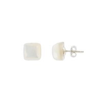 Boucles d'oreilles carrées en nacre blanche BONACF0035A