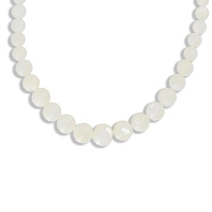 Collier en perle de nacre blanche dégradée CONACF0070V