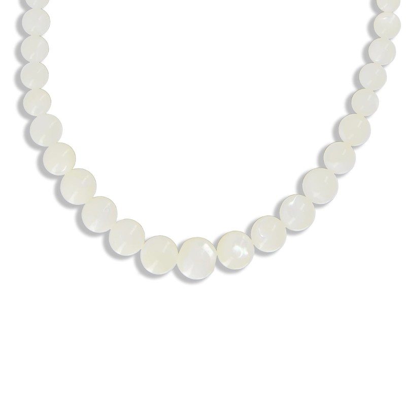 Collier en perle de nacre blanche dégradée CONACF0070V Collier en perle de nacre blanche dégradée CONACF0070V