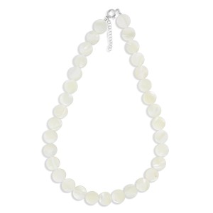 Collier en pastille de nacre blanche CONACF0071A