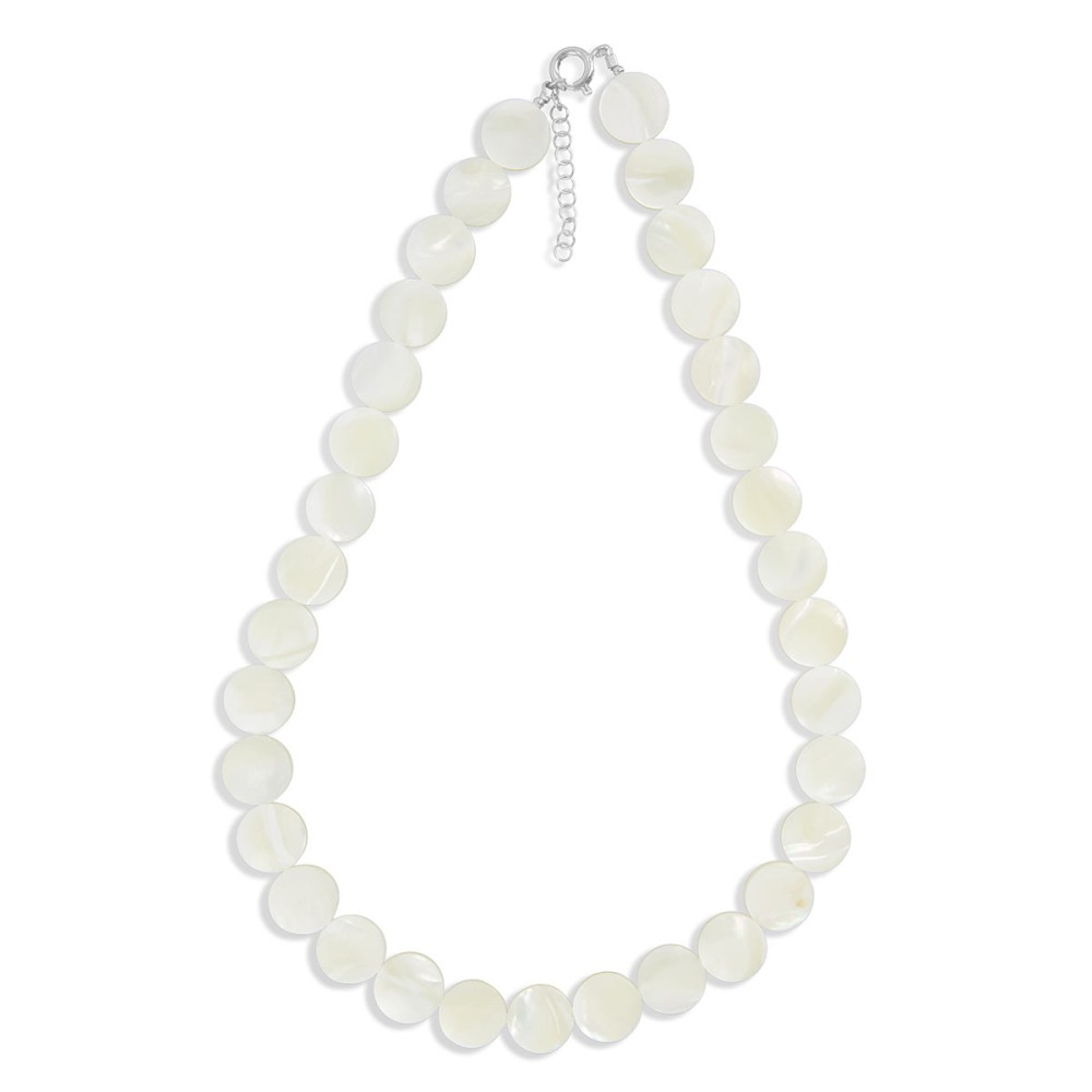 Collier en pastille de nacre blanche CONACF0071A