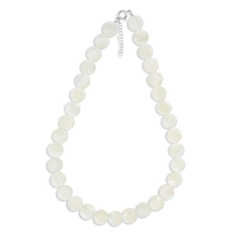Collier en pastille de nacre blanche CONACF0071A Collier en pastille de nacre blanche CONACF0071A