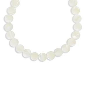 Collier en pastille de nacre blanche CONACF0071A