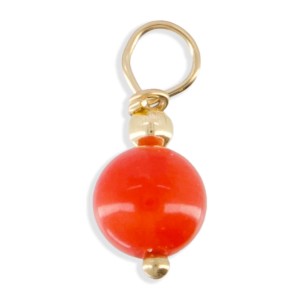 Pendentif perle de corail rouge PDCORENF0012V