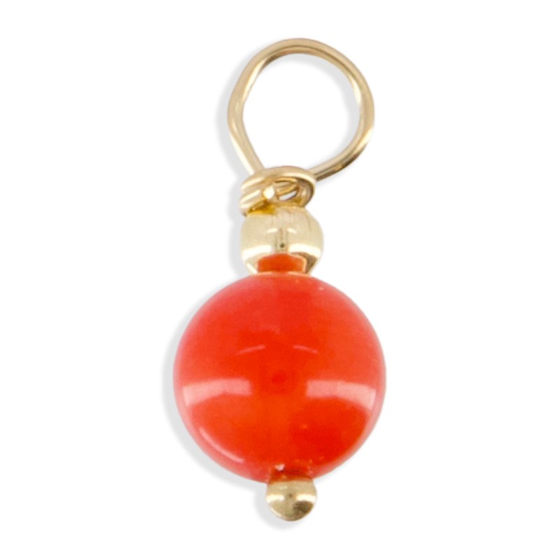 Pendentif perle de corail rouge PDCORENF0012V Pendentif perle de corail rouge PDCORENF0012V