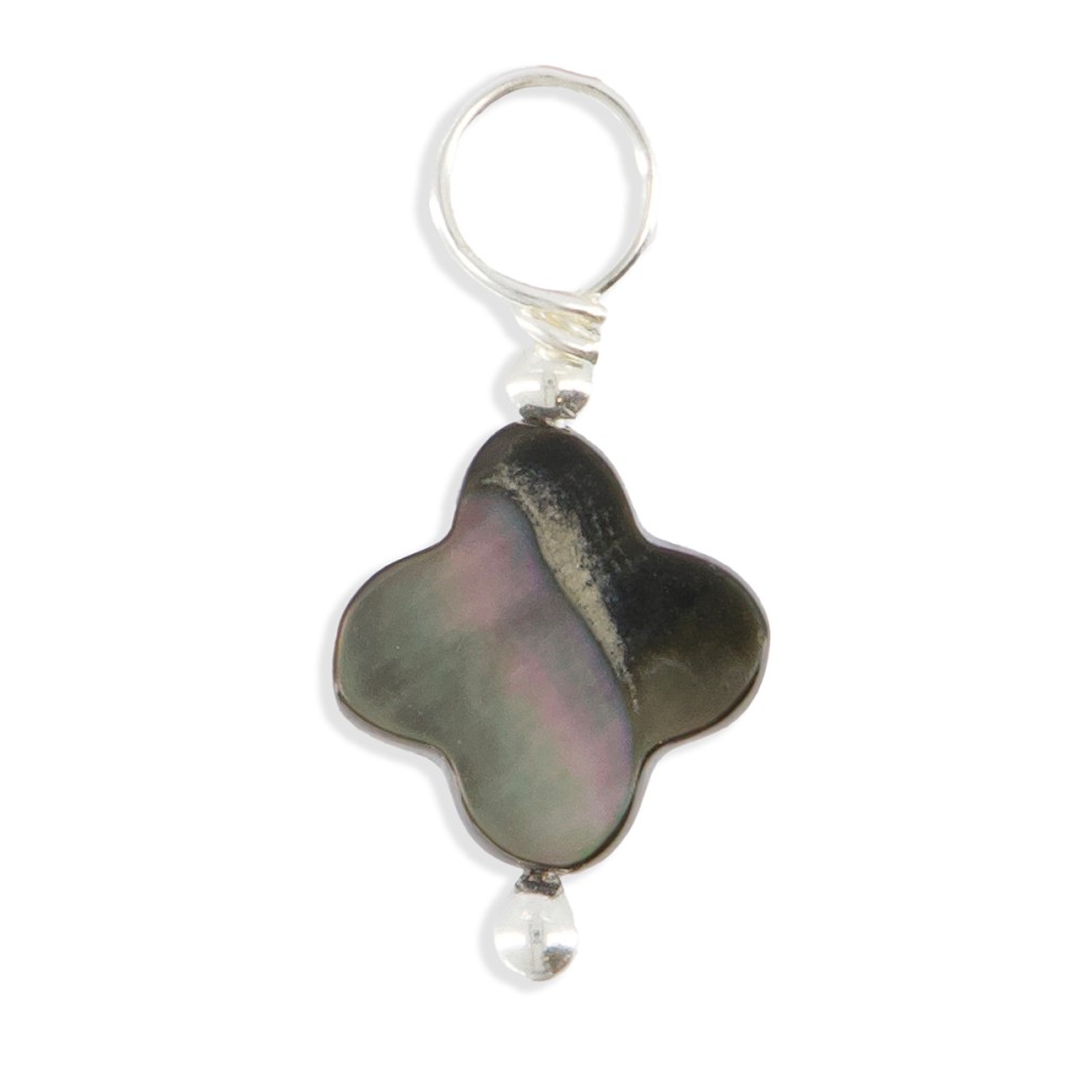 Pendentif trèfle en nacre noire PDNACENF0010A