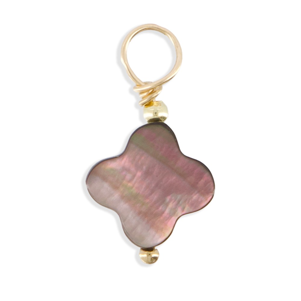 Pendentif trèfle en nacre noire PDNACENF005V