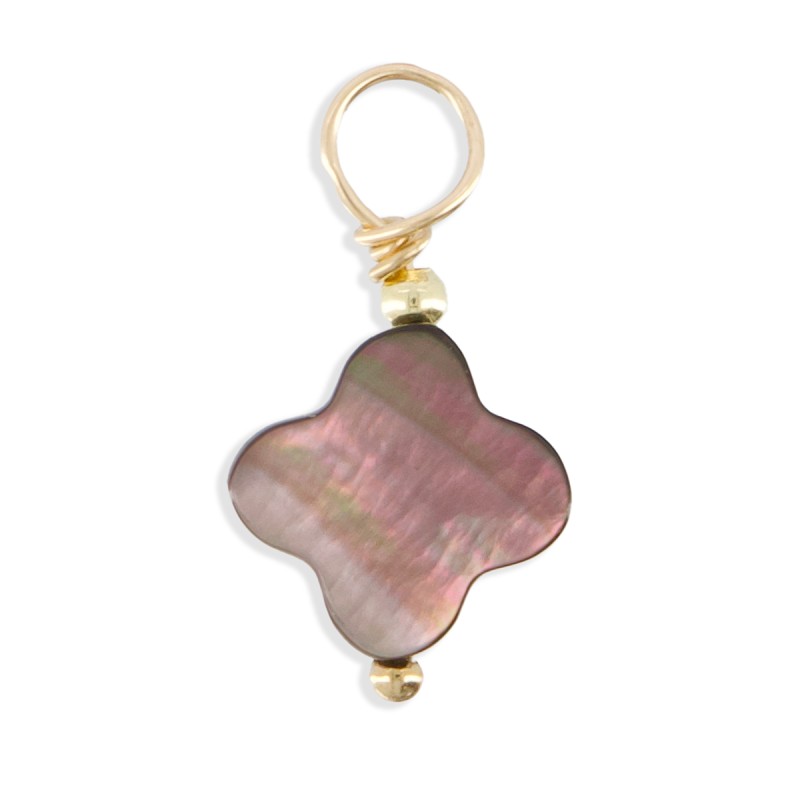 Pendentif trèfle en nacre noire PDNACENF005V Pendentif trèfle en nacre noire PDNACENF005V