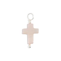 Pendentif croix en nacre rose  PDNACENF009A