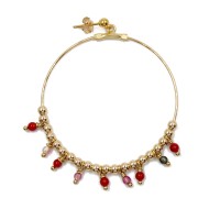 Boucles d'oreilles en corail et pierres BOCORF0015A