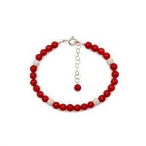Bracelet en perles de corail rouge BRCORF0018A