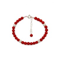 Bracelet en perles de corail rouge BRCORF0018A