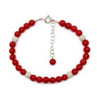 Bracelet en perles de corail rouge BRCORF0018A