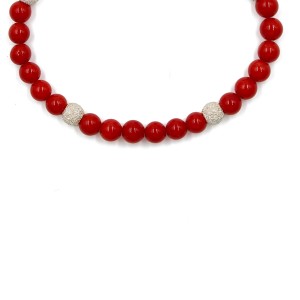 Bracelet en perles de corail rouge BRCORF0018A