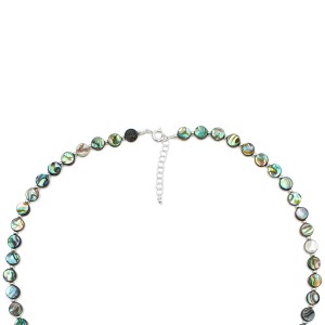 Collier en pastille ronde de nacre bleue CONACF0072A