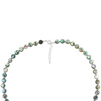 Collier en pastille ronde de nacre bleue CONACF0072A