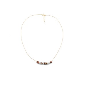 Collier fin et ses rondelles de nacre blanche et jaspe CONACF0073V