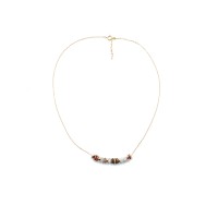 Collier fin et ses rondelles de nacre blanche et jaspe CONACF0073V