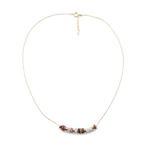 Collier rondelles de nacre blanche et jaspe CONACF0073V