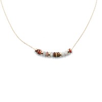 Collier fin et ses rondelles de nacre blanche et jaspe CONACF0073V