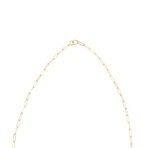 Collier en chaine rectangle et ses noeuds en corail rouge intense COCORF0091V