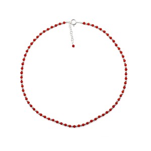 Collier en perle de corail et d'argent COCORF0089A